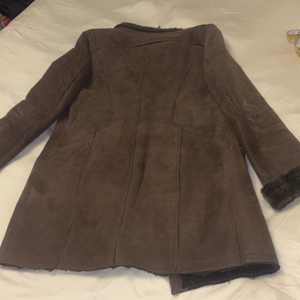 Danier dark army green Teddy Jacket with faux fur lining - Picture 10 of 11
